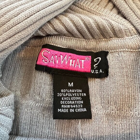 SAy What Dress Medium Silver Sequins Ribbed Swifties Metallic Eras Disco 15208 - Picture 3 of 8